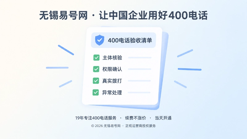400电话上线验收清单聚焦图