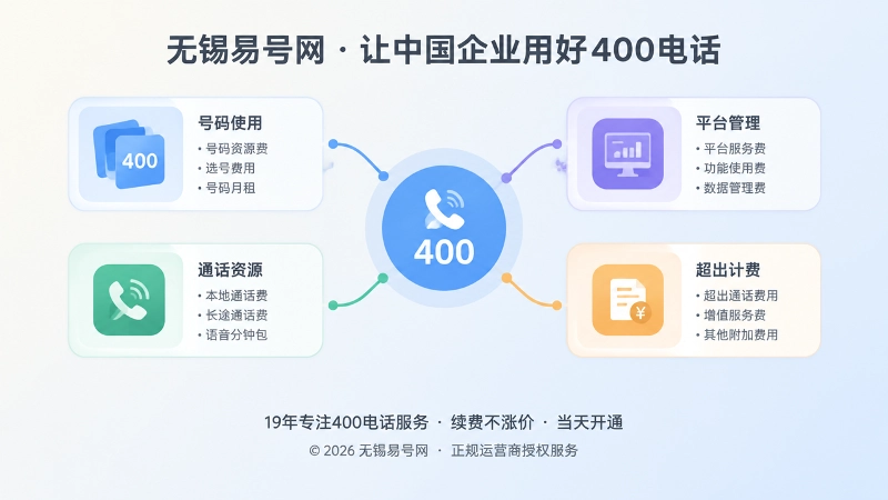 400电话套餐费用拆解的抽象扁平化插画
